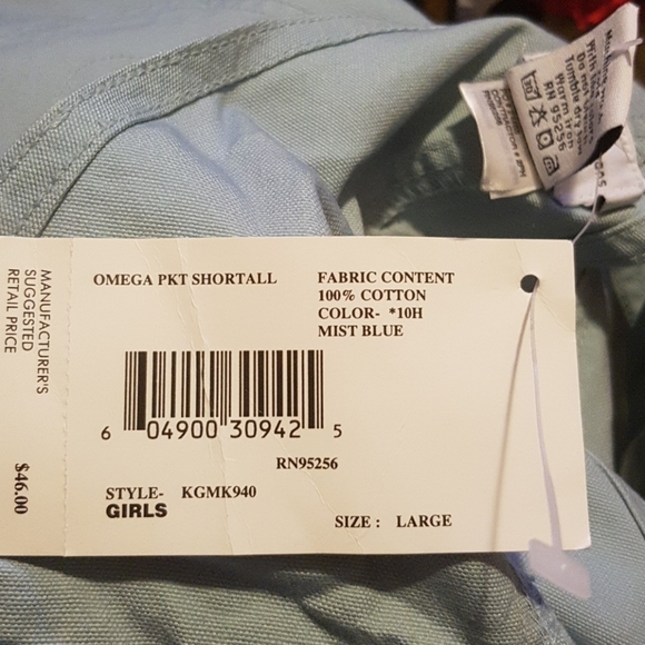 Calvin Klein girls size 12 short overalls shortall girls large light blue - Picture 3 of 3